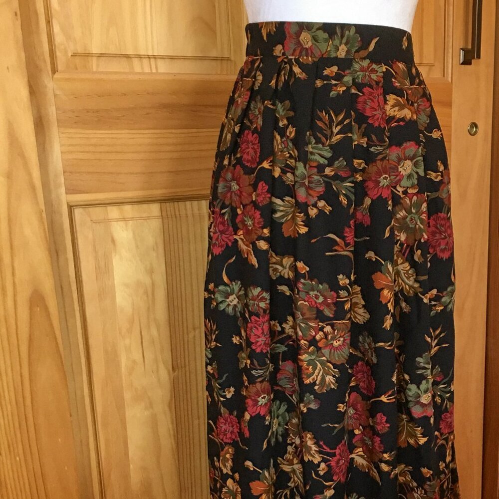 Vintage Worthington Cottagecore Floral Maxi Skirt Size 6 Fall Colors